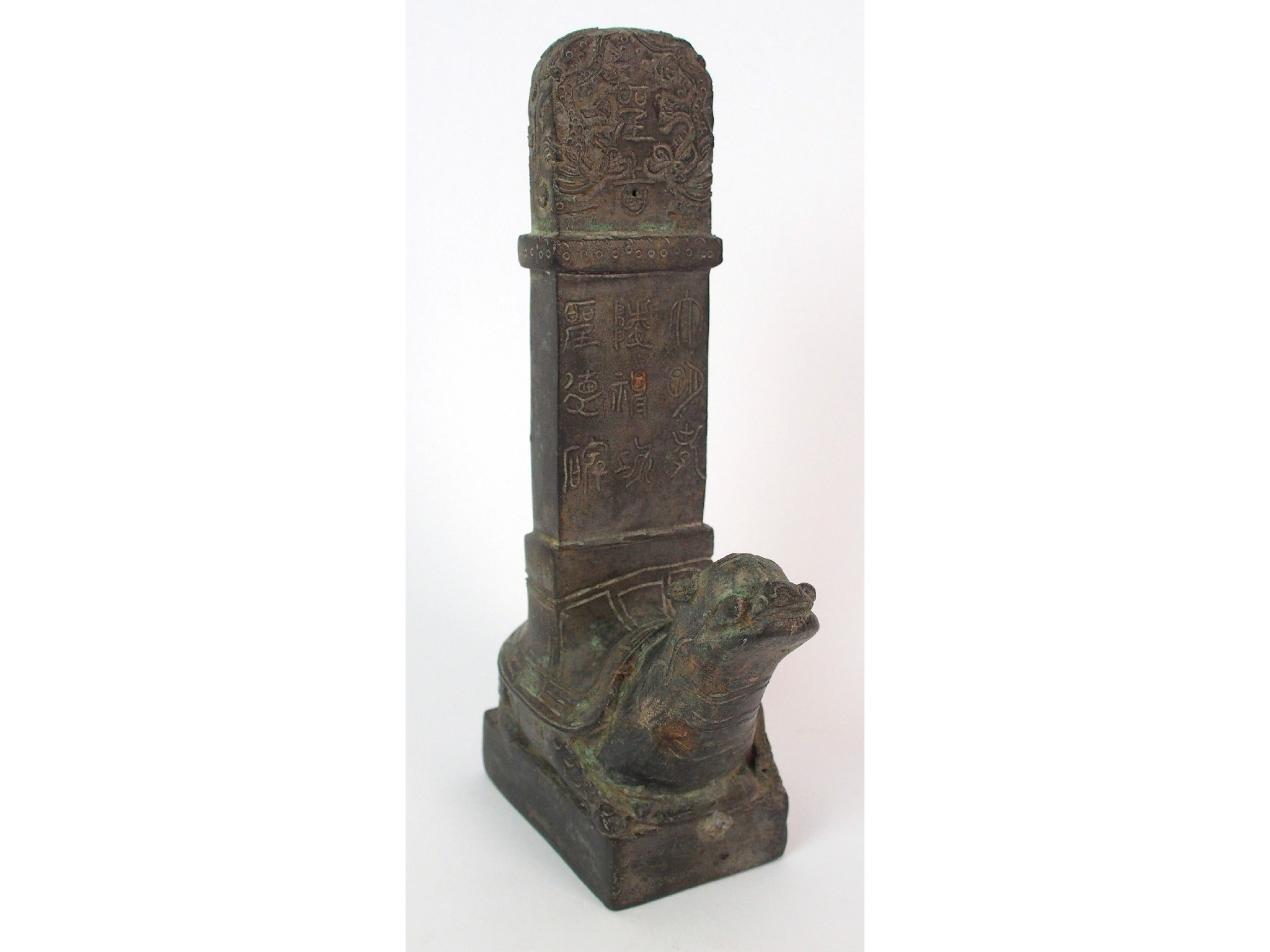 Appraisal: A Chinese bronze altar piececast as a grotesque turtle with