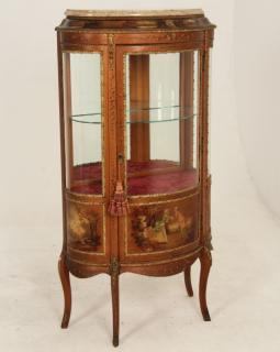 Appraisal: FRENCH LOUIS XV STYLE BRONZE MOUNTED VITRINE FRENCH LOUIS XV