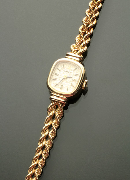 Appraisal: Lady's -Karat Yellow-Gold -Jewel Manual-Wind Wristwatch Rolex Swiss Circa Having