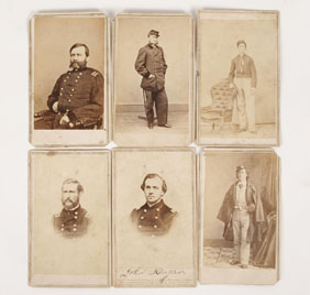 Appraisal: Lot of six Civil War carte-de-visite photographs several from Brady