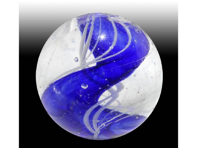 Appraisal: Cobalt Ribbon Core Marble Description Dark cobalt blue ribbon core