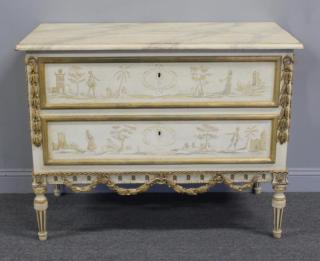 Appraisal: Venetian Style Paint Decorated Drawer Commode A very decorative commode