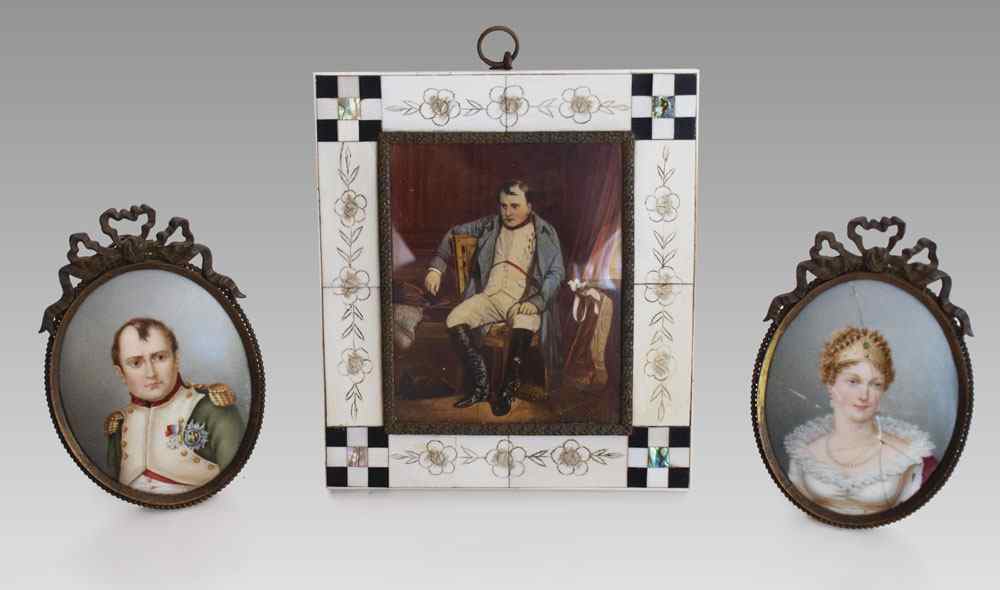 Appraisal: NAPOLEON MINIATURES of JOSEPHINE Napoleon Seated is an enhanced print