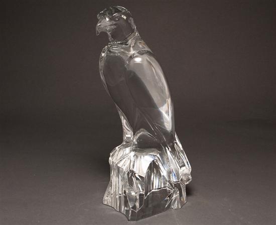 Appraisal: Baccarat crystal eagle retailed by Tiffany Co eagle perched on