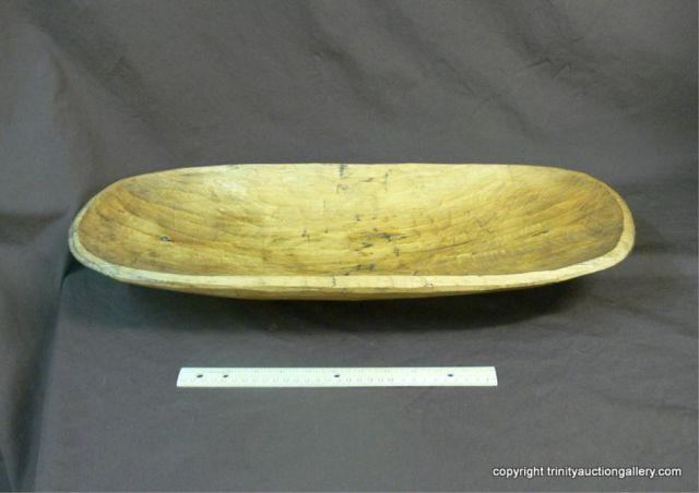 Appraisal: Wooden Dough Bowl - Long Oval - Carved from one