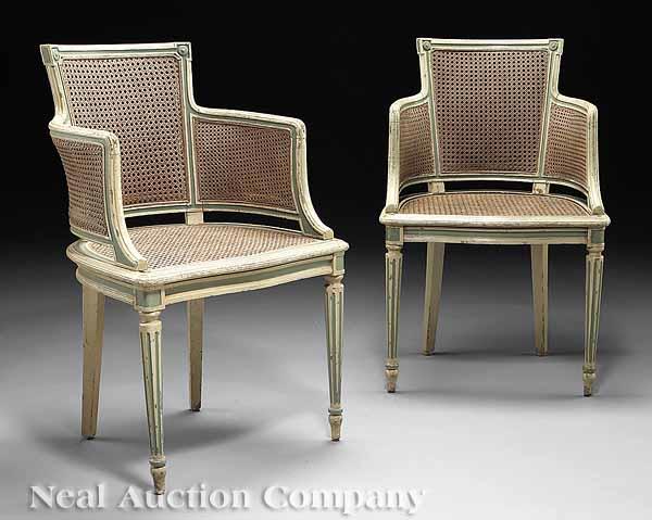 Appraisal: A Good Pair of Antique Louis XVI Cr me Peinte