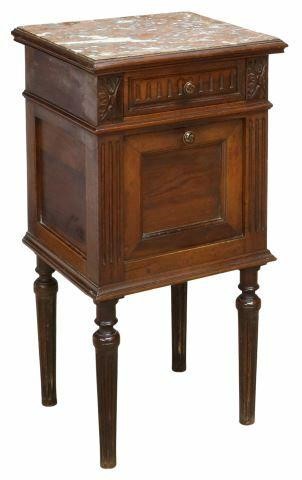 Appraisal: French Louis XVI style mahogany nightstand early th c inset