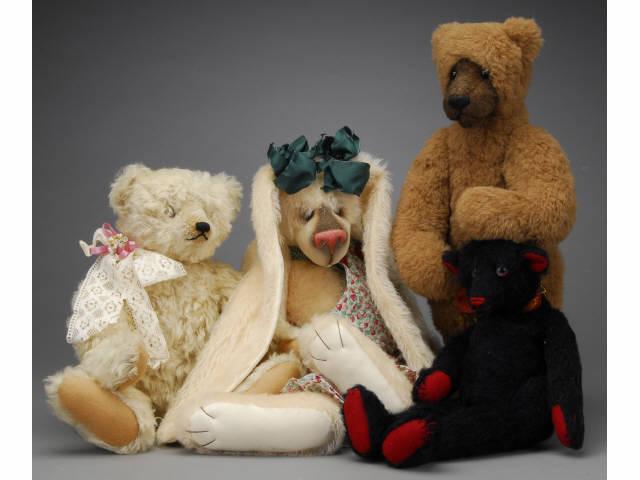 Appraisal: Lot Four Contemporary Mohair Artist Animals Lot includes three fully