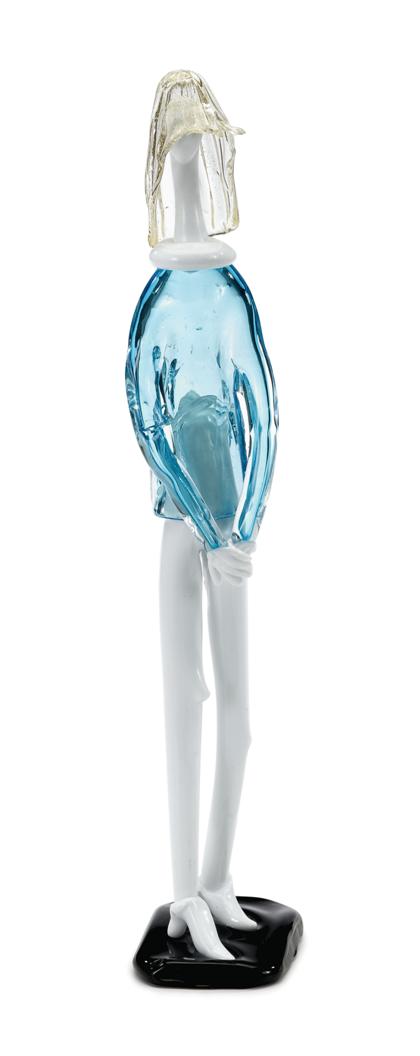 Appraisal: FULVIO BIANCONI VENINI italian - Glass figurine Blue and milk