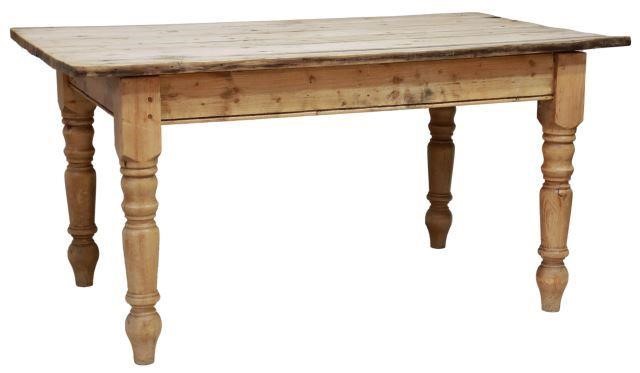 Appraisal: English Late Victorian scrubbed pine kitchen table early th c