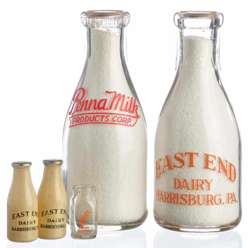 Appraisal: Lot of Milk Bottles Condition Near Mint Size Largest -