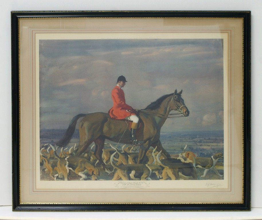 Appraisal: Sir Alfred Munnings Print Portrait of Major J Bouch MFH