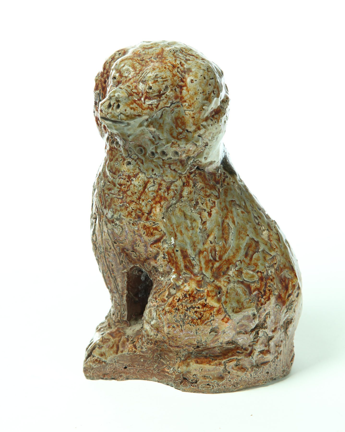 Appraisal: SEWERTILE DOG Ohio early th century Bagnell-type seated dog with