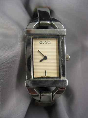 Appraisal: Gucci Ladies Wristwatch stainless steel with leather band