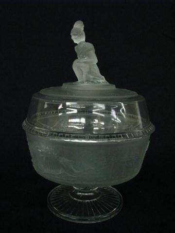 Appraisal: Westward Ho Pattern Glass - high pedestal compote lidded