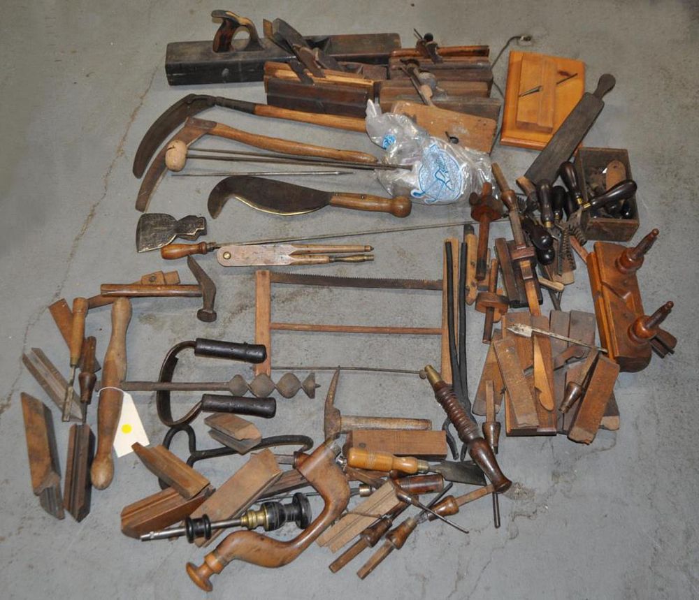 Appraisal: Group Cabinetmaker Other Tools comprised of planes chisels sickle and