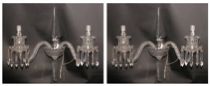 Appraisal: Pair of Crystal Wall Sconces by St Louis These wall