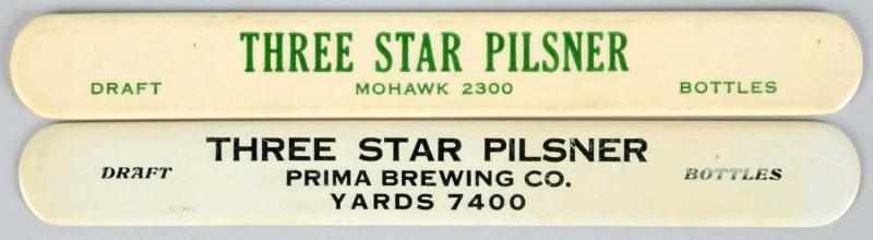 Appraisal: Lot of Three Star Pilsner Beer Foam Scrapers Both are