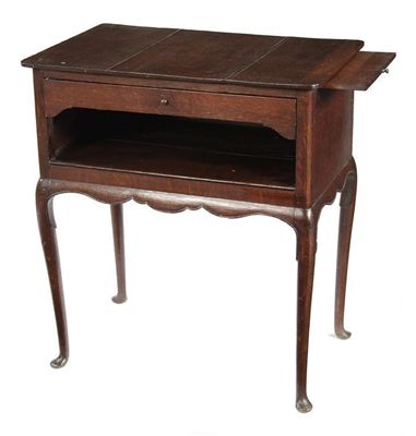 Appraisal: An th century Dutch oak bedside table the rectangular boarded