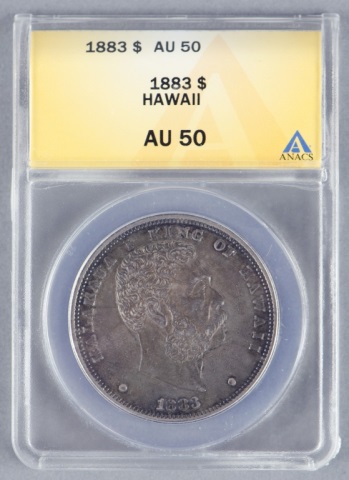 Appraisal: Rare Hawaiian DollarCertified and graded AU by ANACS Nice example