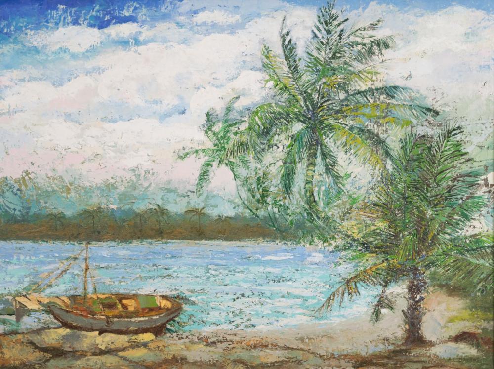 Appraisal: ALBERT ERNEST BACKUS Florida - oil on canvas Florida cove