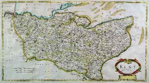 Appraisal: Robert Morden d - Coloured engraving - ''Map of Kent''