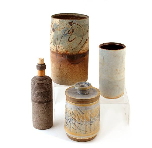 Appraisal: An assorted group of eight glazed earthen stoneware and studio