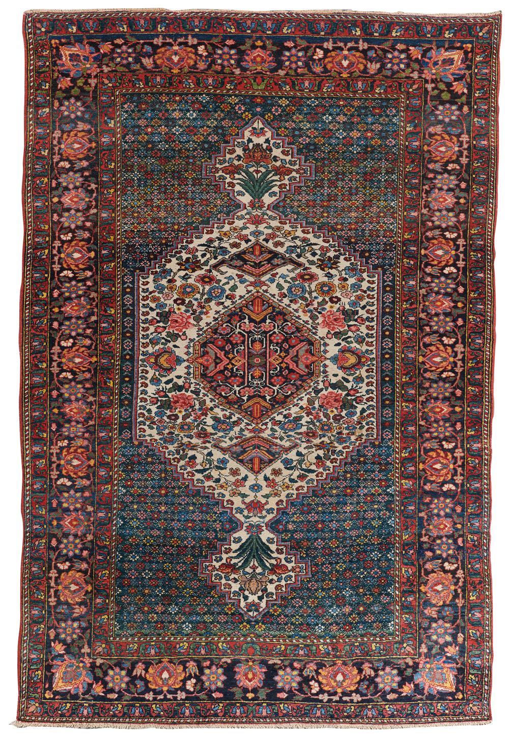 Appraisal: Baktiari Flower Rug Persia ca ft in x ft in