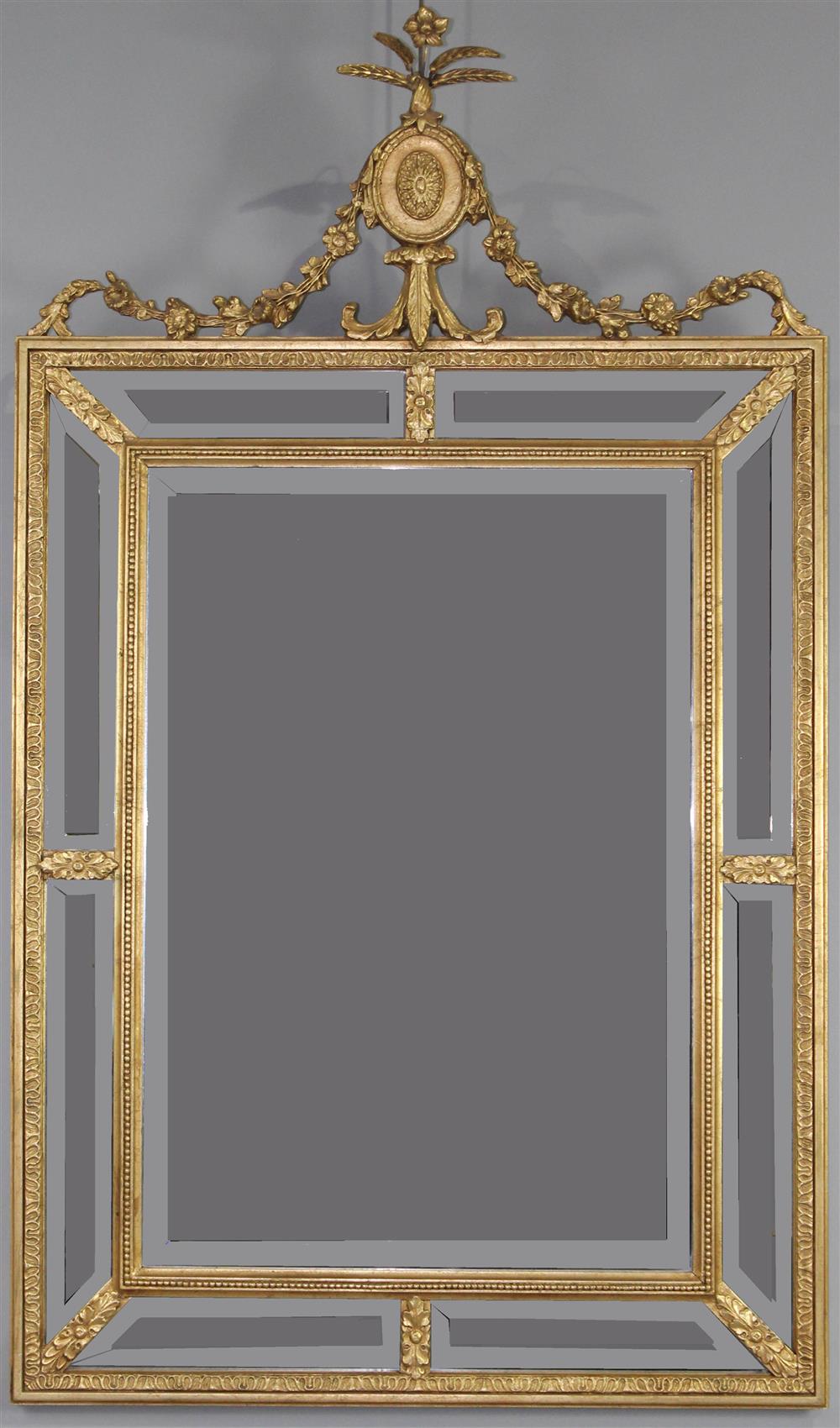 Appraisal: FB DECORATIVE ARTS REGENCY STYLE GILT FRAMED MIRROR WITH FLORAL