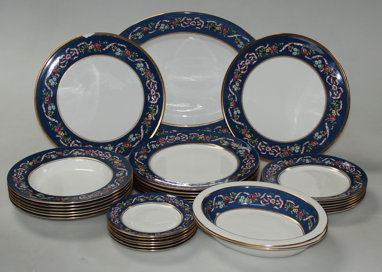 Appraisal: Various thC Spode Ribbons and Roses pattern dinnerware to include