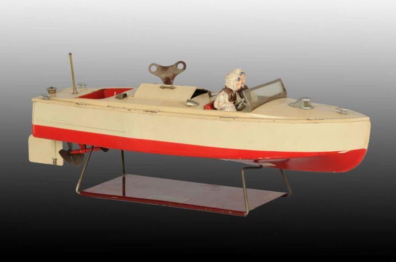 Appraisal: Lionel No Clockwork Motor Boat Description Pre-war Original figures have