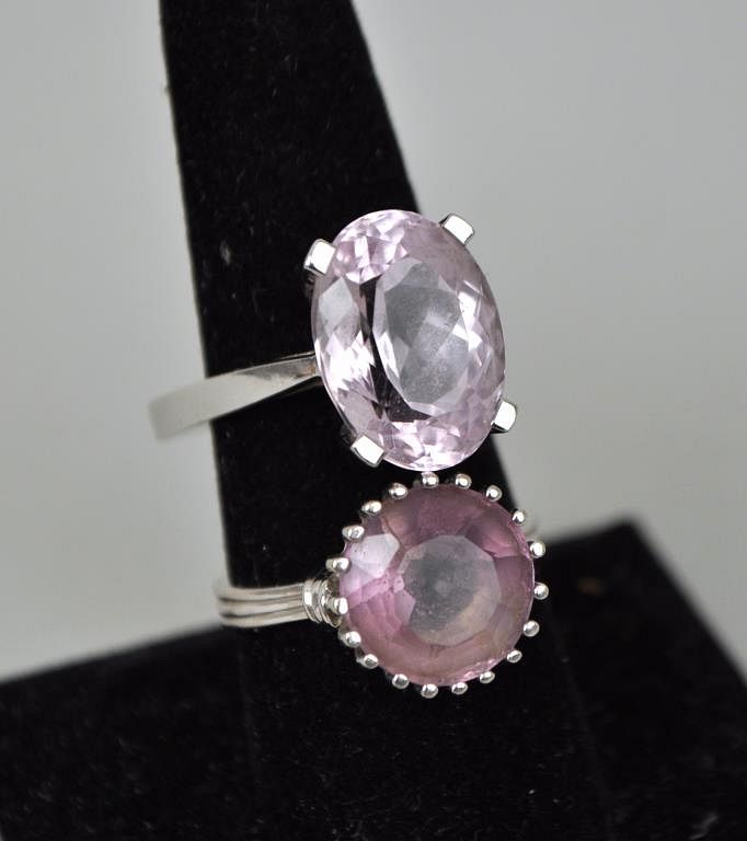 Appraisal: Two K White Gold Purple Stone Rings approximately ct approximate