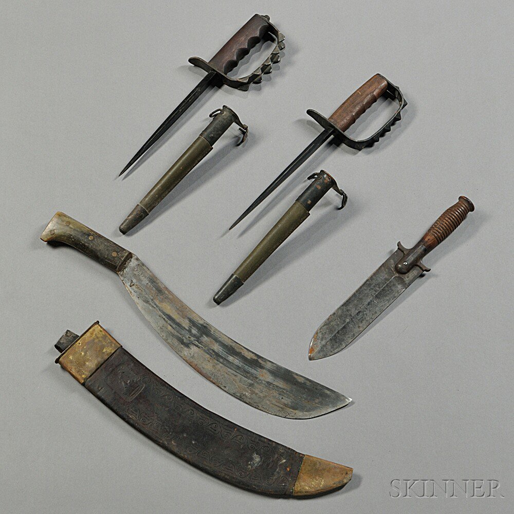 Appraisal: Two Model Fighting Knives a Model Hunting Knife and a