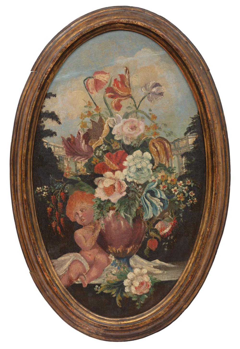 Appraisal: French School th c Floral Still Lifes oils on canvas