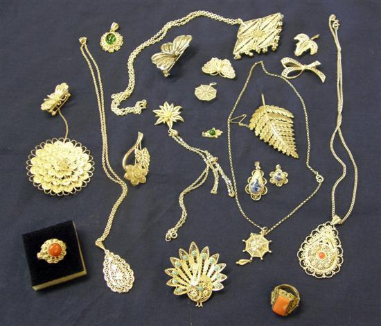 Appraisal: Small collection of white metal filigree jewellery