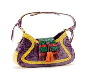 Appraisal: Etro Multicolored Crocodile Leather Shoulder Bag Etro Italian founded contemporary