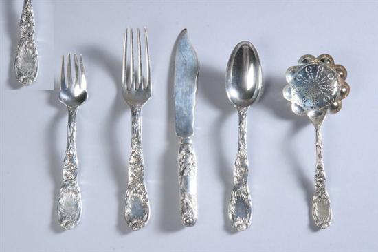 Appraisal: -PIECE TIFFANY STERLING SILVER FLATWARE SERVICE Chrysanthemum pattern unmonogrammed Including