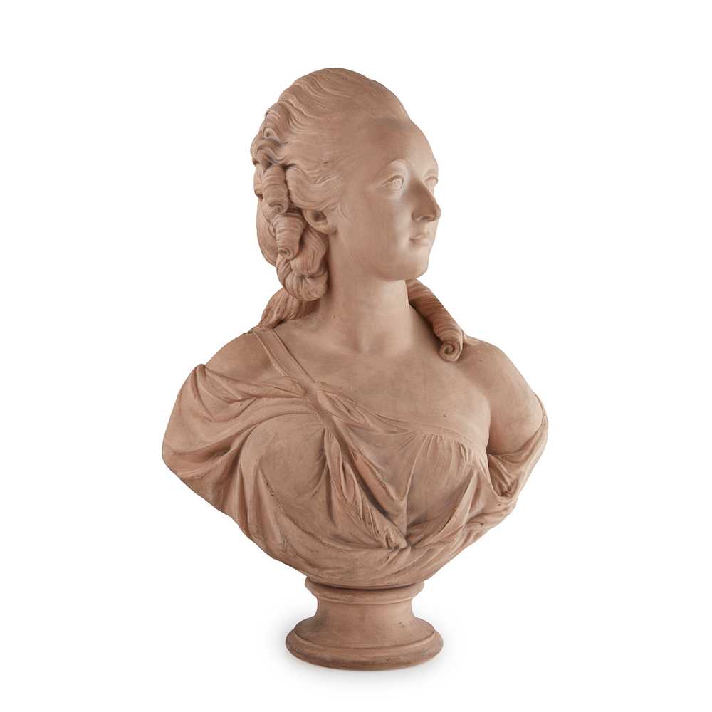 Appraisal: FRENCH TERRACOTTA BUST OF A MADAME DU BARRY TH CENTURY