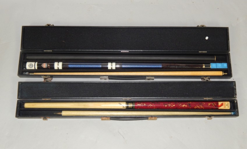 Appraisal: A BCE Custom pool cue and an Embassy Power Glide