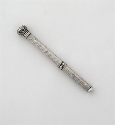 Appraisal: An engine-turned telescopic pencil with a coronet finial stamped 'Mordan