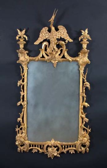 Appraisal: Large English Elaborately Carved Giltwood Looking Glass in the George