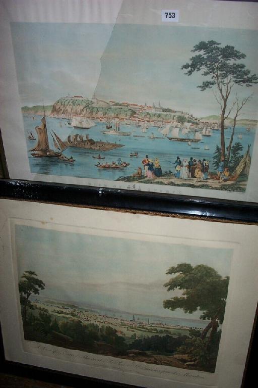 Appraisal: An early th century coloured lithograph showing a view of