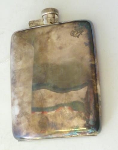 Appraisal: A HIP FLASK maker's mark WN Ltd Birmingham of plain