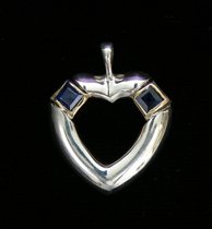 Appraisal: Tiffany Co Heart Pendent With Sapphires Marked Tiffany K yellow