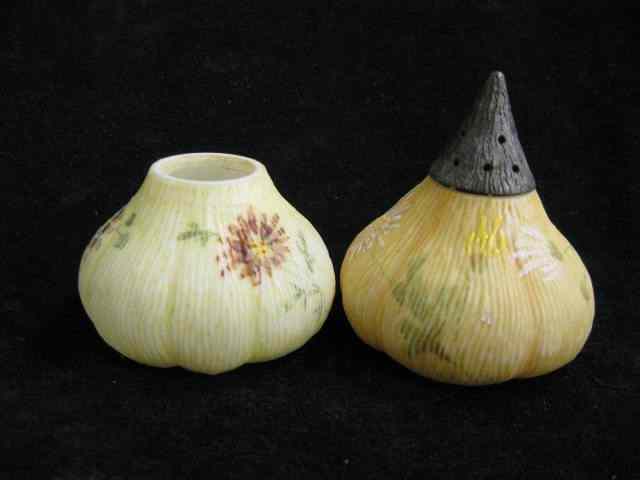 Appraisal: Mt Washington Enameled Art Glass Shakers fig or teardrop on