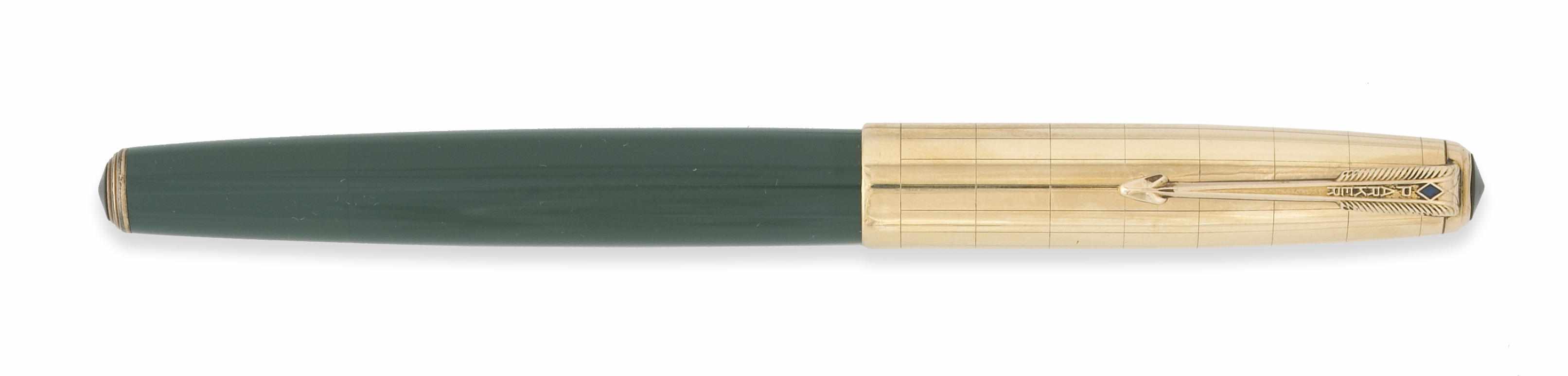 Appraisal: Parker '' '' Fountain Pen Nassau Green double jeweled with