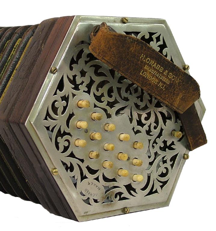 Appraisal: Good three row Anglo concertina by J Crabb inscribed J