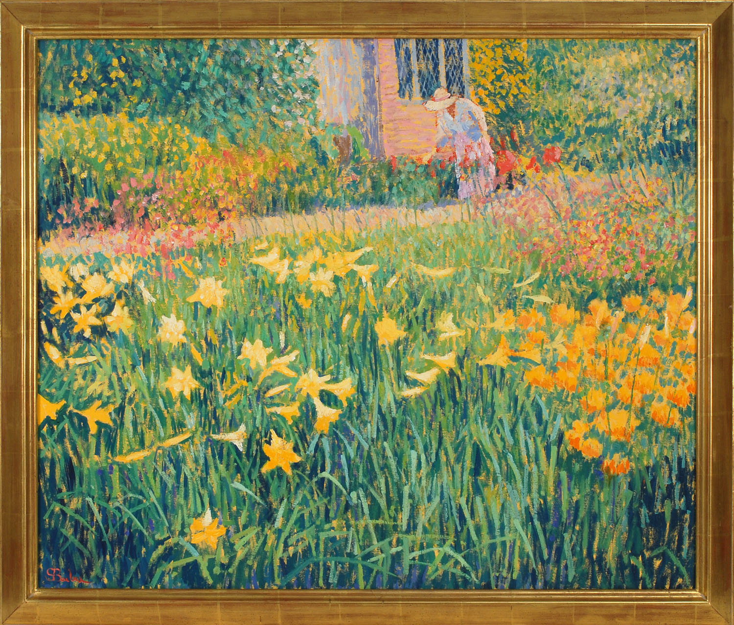 Appraisal: SAM BARBERAmerican ContemporaryThe Yellow Garden at Sissinghurst Signed lower left