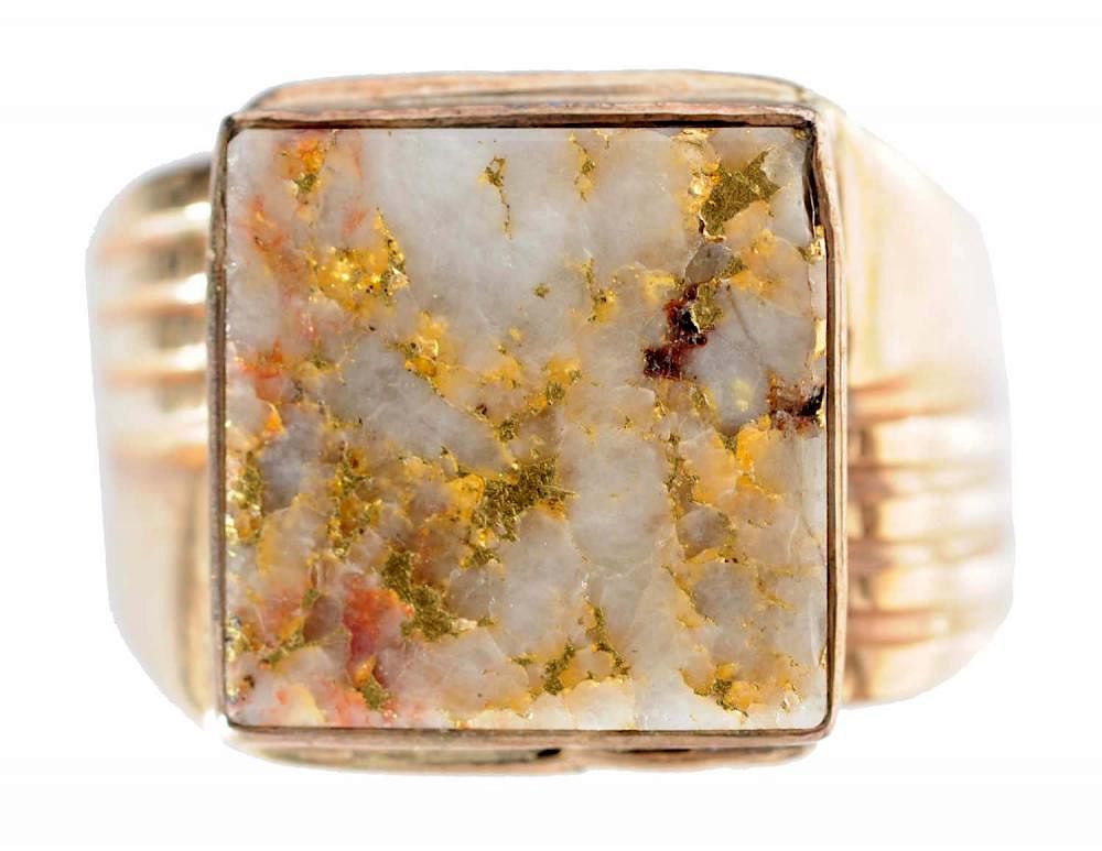 Appraisal: Gold Gold Quartz Men's Ring Circa Stamped K Yellow gold