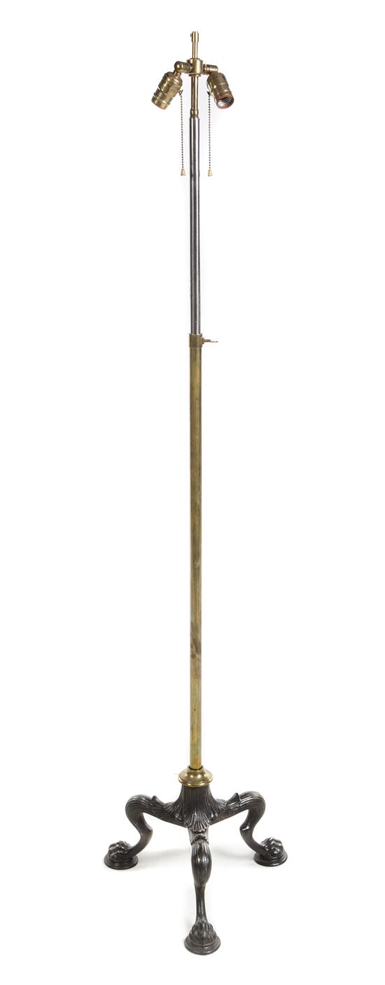 Appraisal: Sale Lot A Neoclassical Style Steel and Brass Floor Lamp